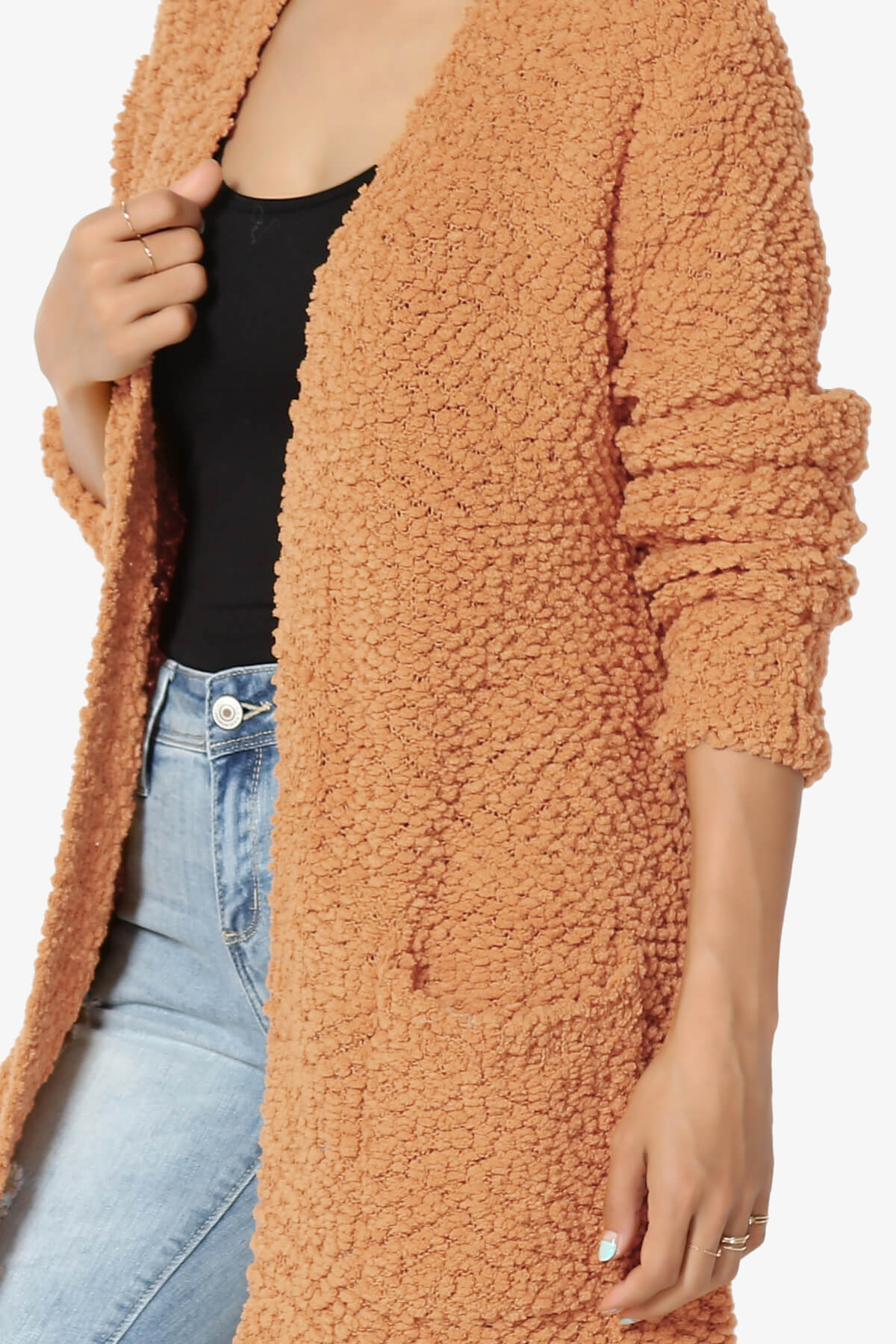 Barry Soft Popcorn Knit Sweater Cardigan BUTTER ORANGE_5