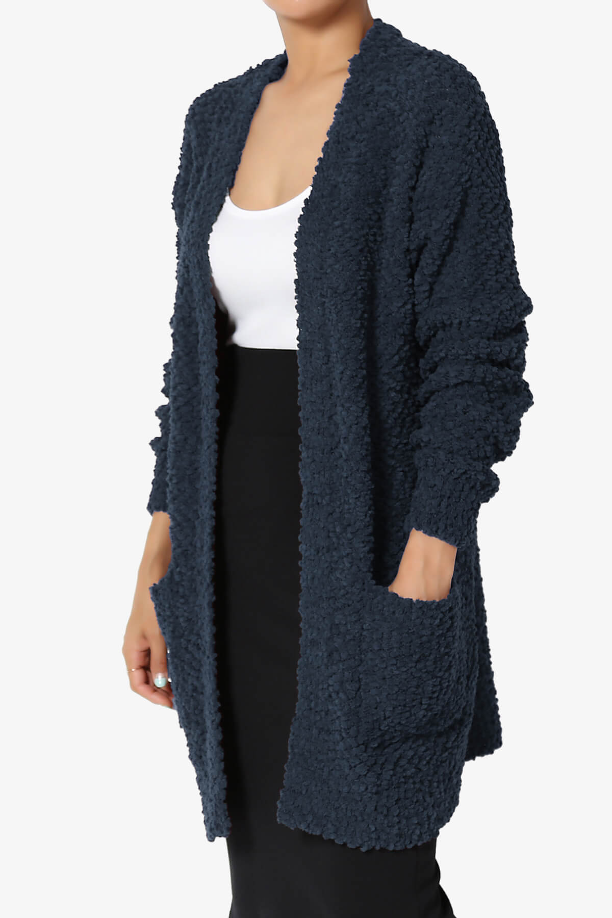 Barry Soft Popcorn Knit Sweater Cardigan DARK NAVY_3