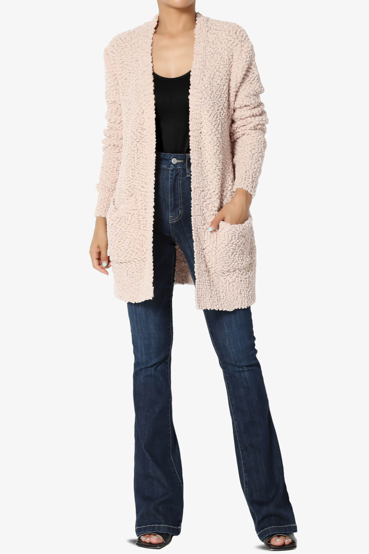 Barry Soft Popcorn Knit Sweater Cardigan DUSTY BLUSH_6