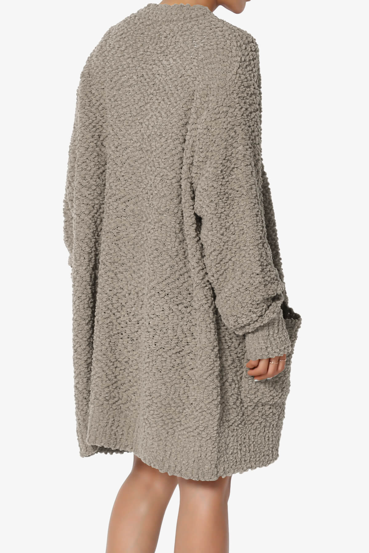 Barry Soft Popcorn Knit Sweater Cardigan LIGHT MOCHA_4