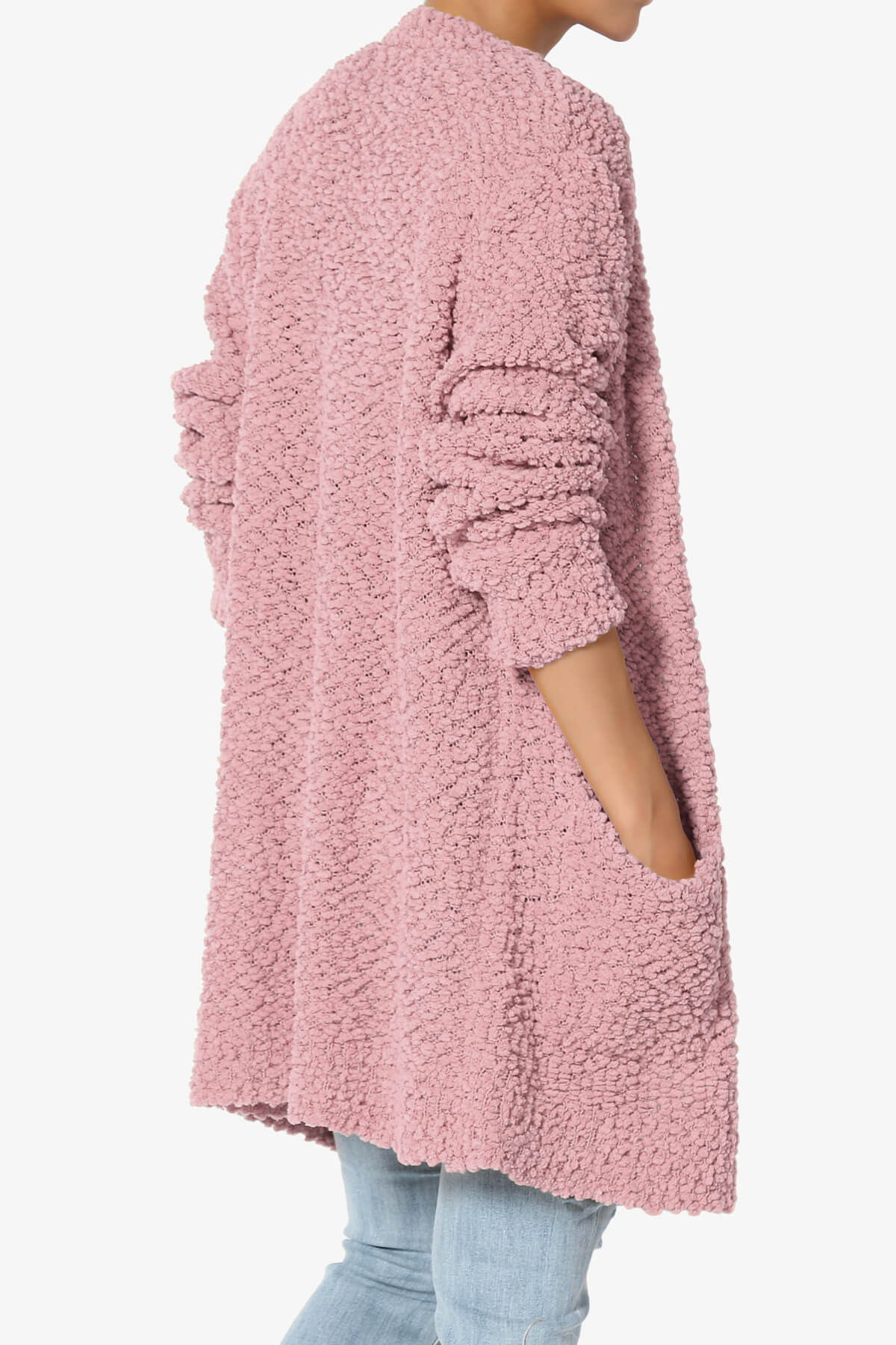 Barry Soft Popcorn Knit Sweater Cardigan LIGHT ROSE_4
