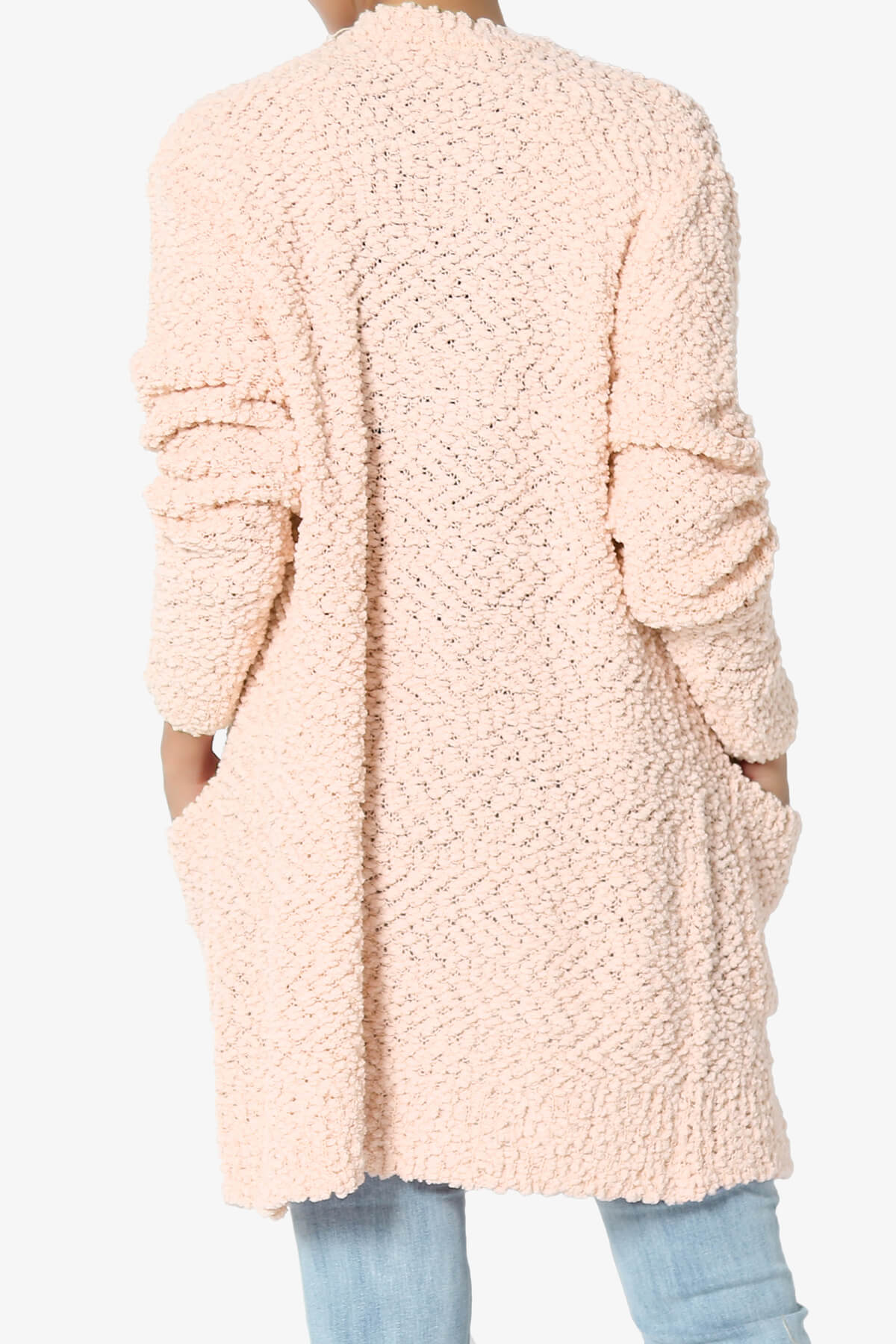 Barry Soft Popcorn Knit Sweater Cardigan LT PEACH_2