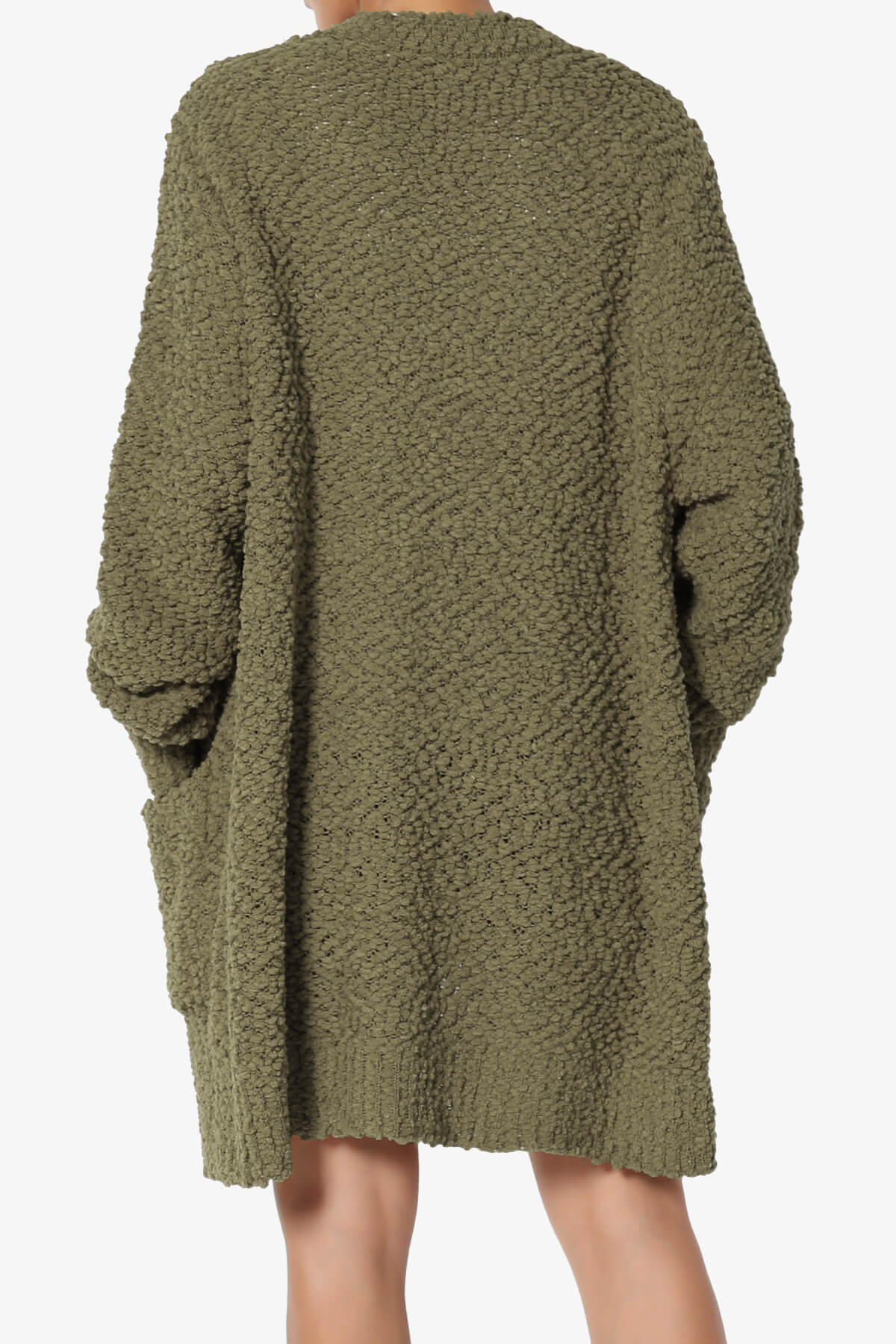 Barry Soft Popcorn Knit Sweater Cardigan OLIVE KHAKI_2