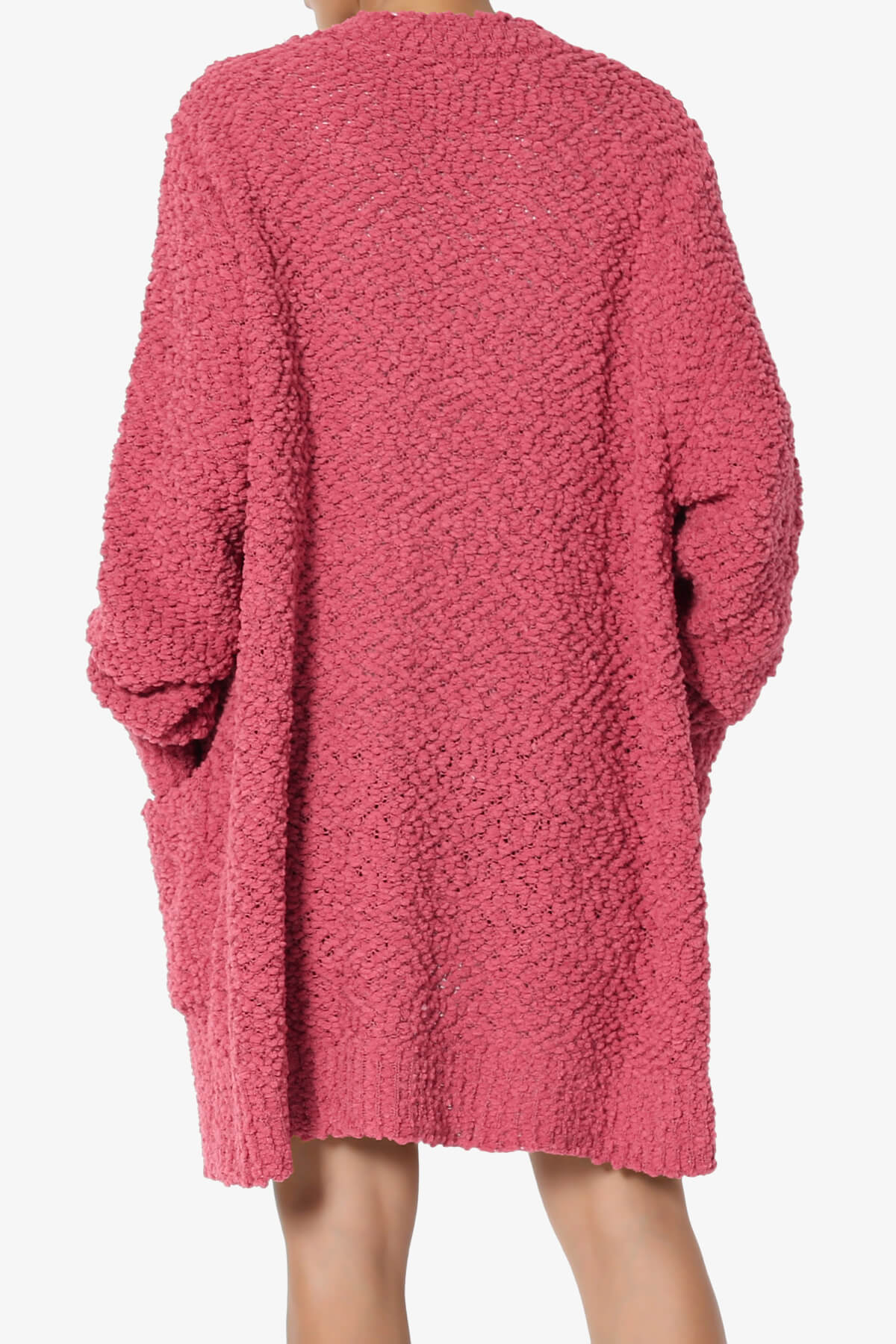 Barry Soft Popcorn Knit Sweater Cardigan ROSE_2