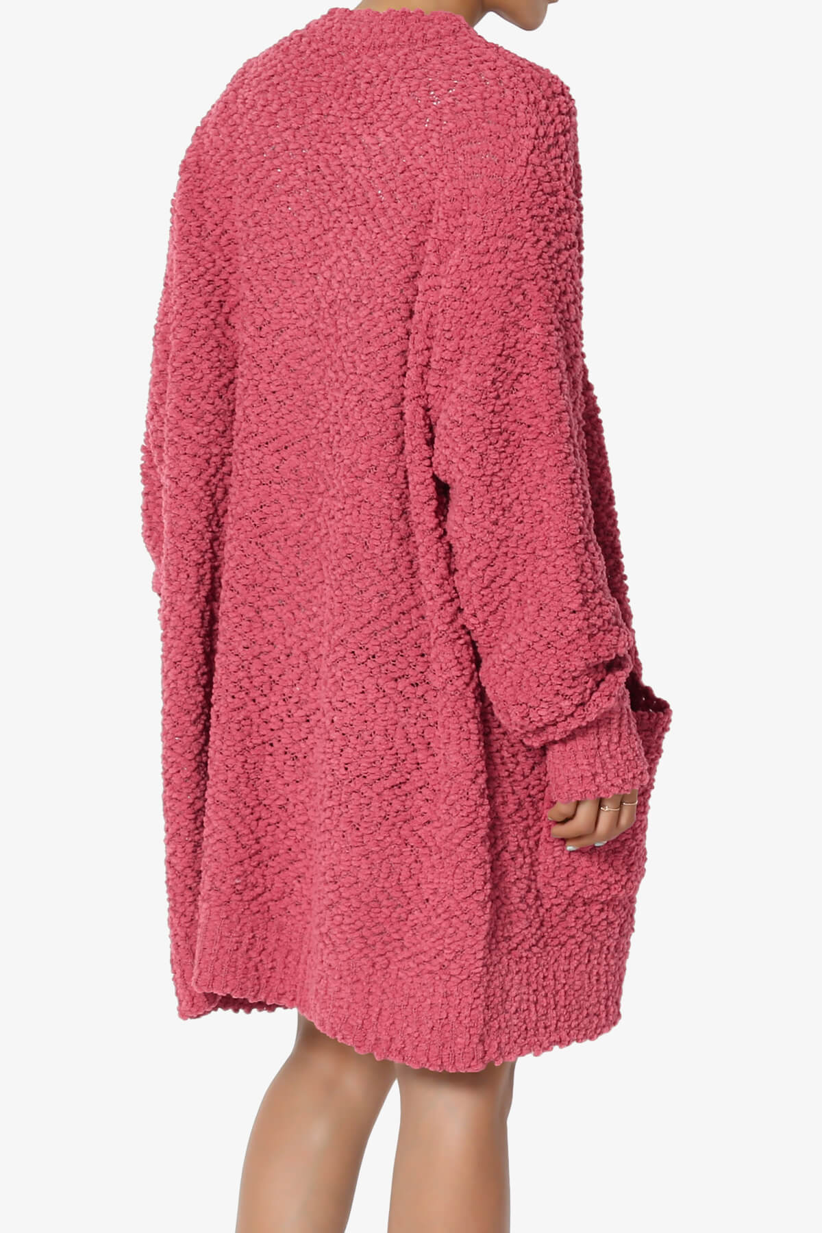 Barry Soft Popcorn Knit Sweater Cardigan ROSE_4