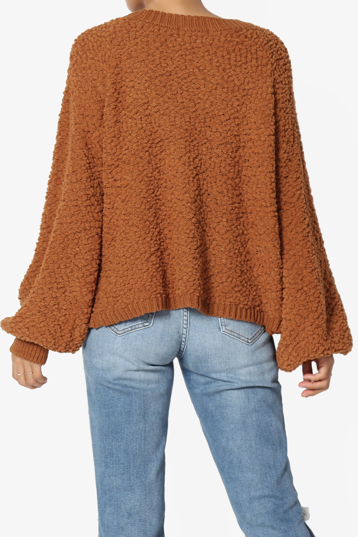 Barry Fuzzy Knit Button Boxy Crop Cardigan ALMOND_2