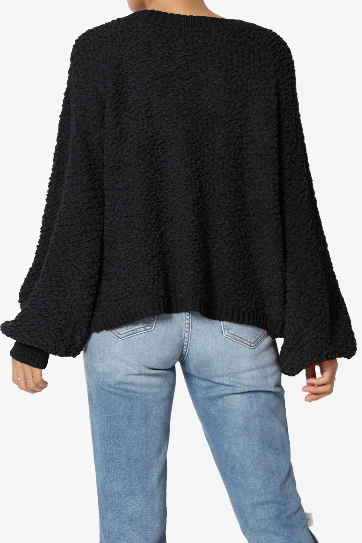 Barry Fuzzy Knit Button Boxy Crop Cardigan BLACK_2