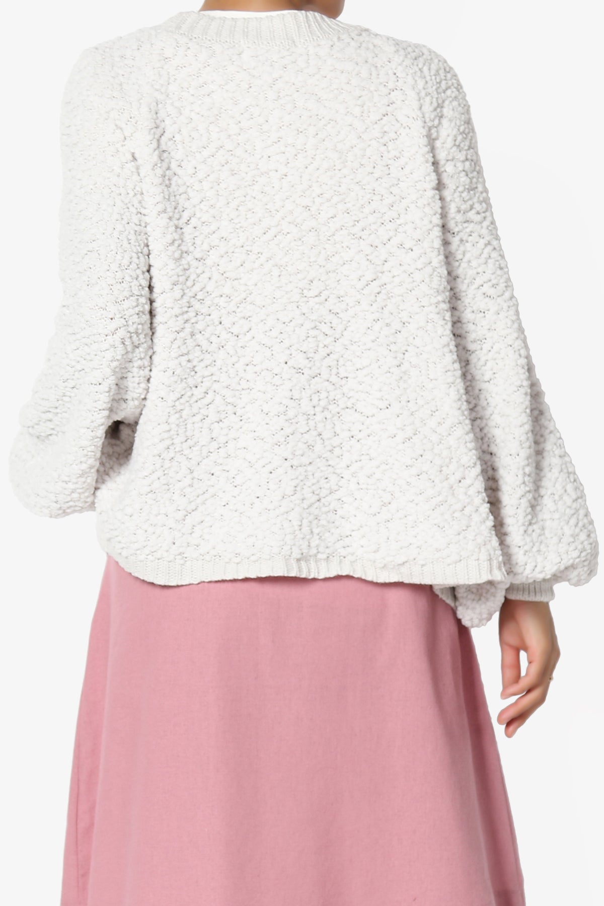 Barry Fuzzy Knit Button Boxy Crop Cardigan BONE_2