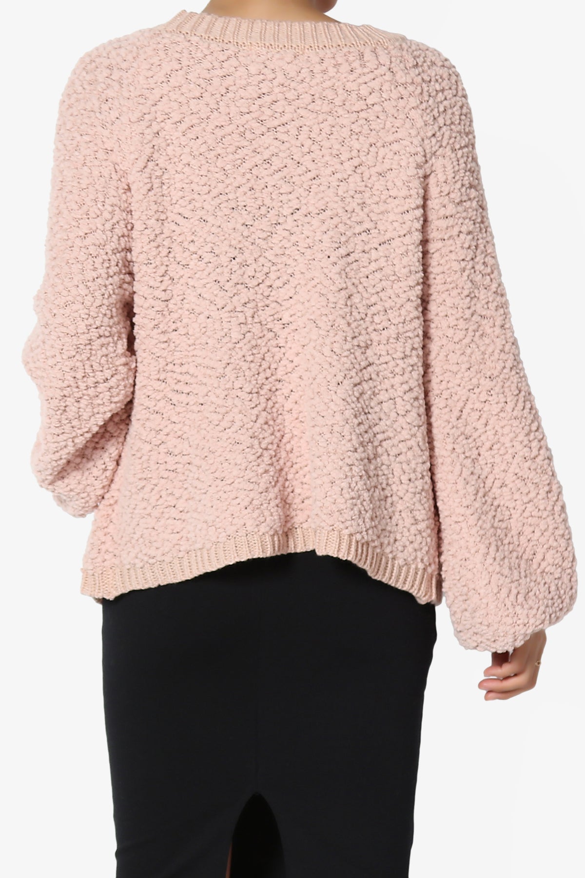 Barry Fuzzy Knit Button Boxy Crop Cardigan DUSTY BLUSH_2