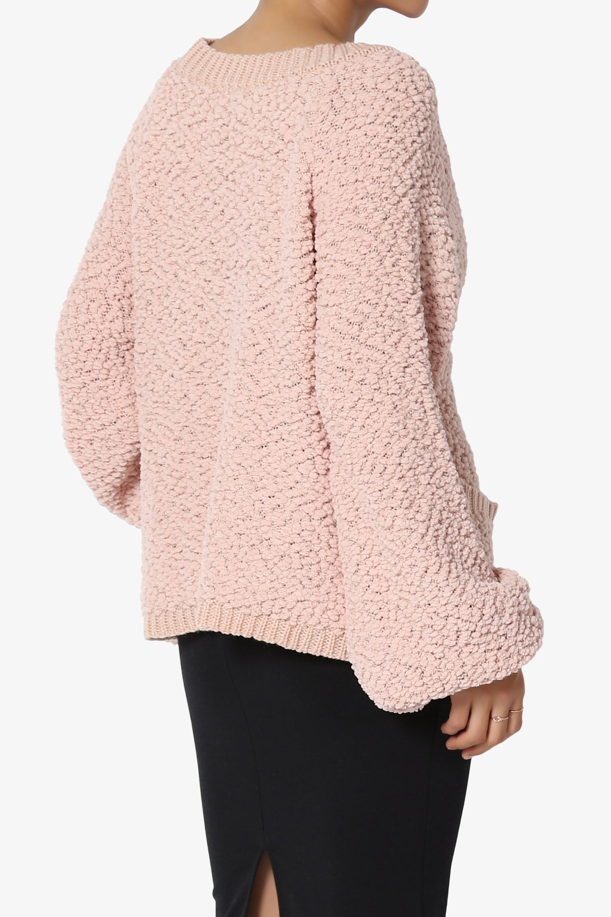 Barry Fuzzy Knit Button Boxy Crop Cardigan DUSTY BLUSH_4