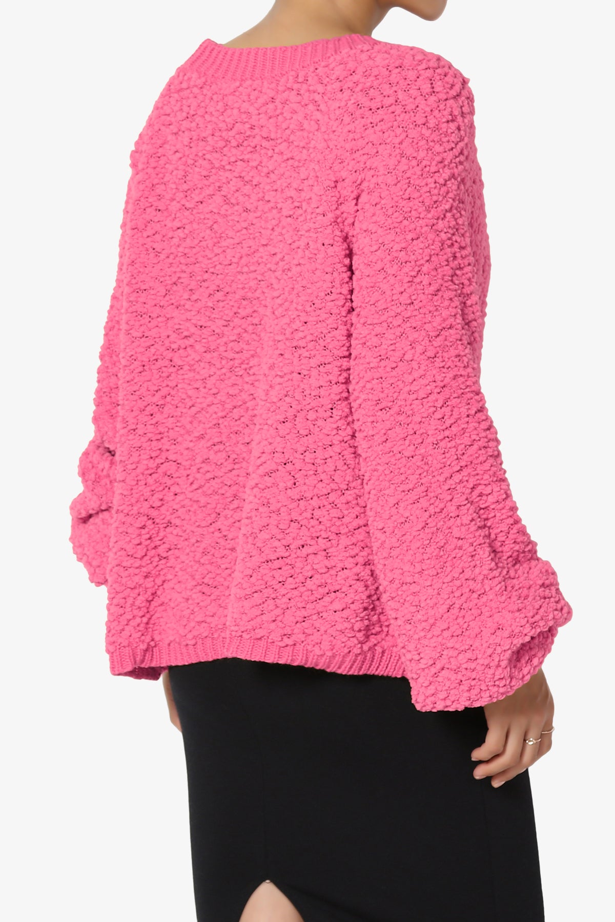 Barry Fuzzy Knit Button Boxy Crop Cardigan FUCHSIA_4