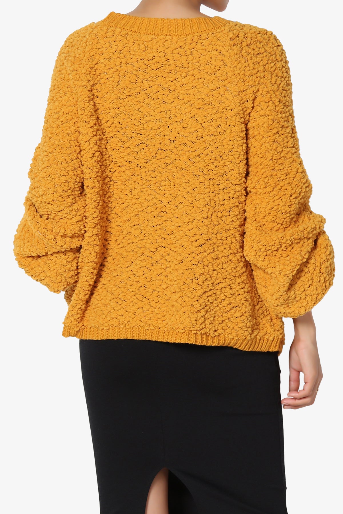 Barry Fuzzy Knit Button Boxy Crop Cardigan GOLDEN MUSTARD_2