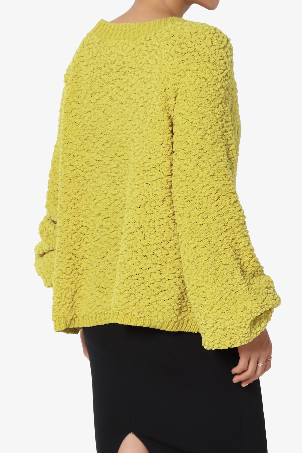 Barry Fuzzy Knit Button Boxy Crop Cardigan GOLDEN WASABI_4