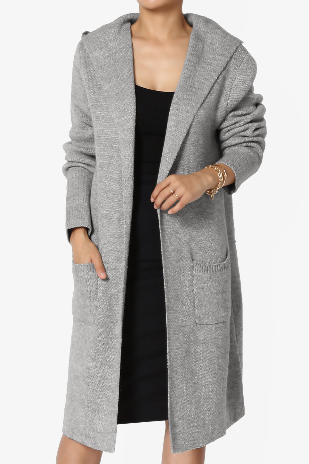 Portola Hooded Longline Cardigan HEATHER GREY_1