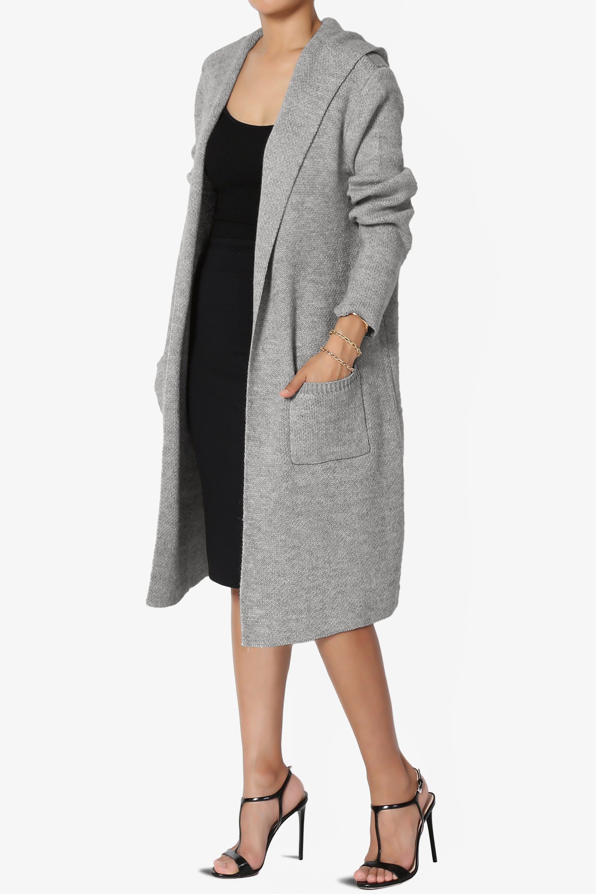Portola Hooded Longline Cardigan HEATHER GREY_3