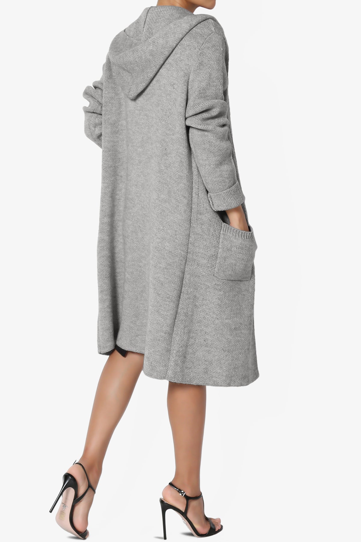 Portola Hooded Longline Cardigan HEATHER GREY_4