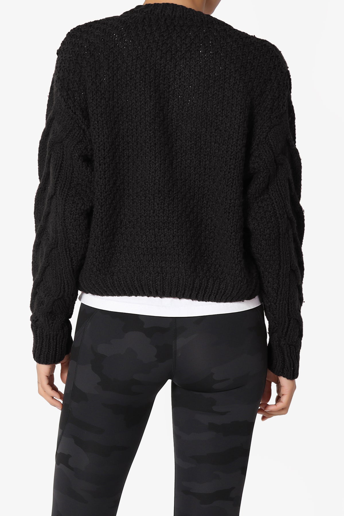 Spain Cropped Cable Knit Sweater Cardigan