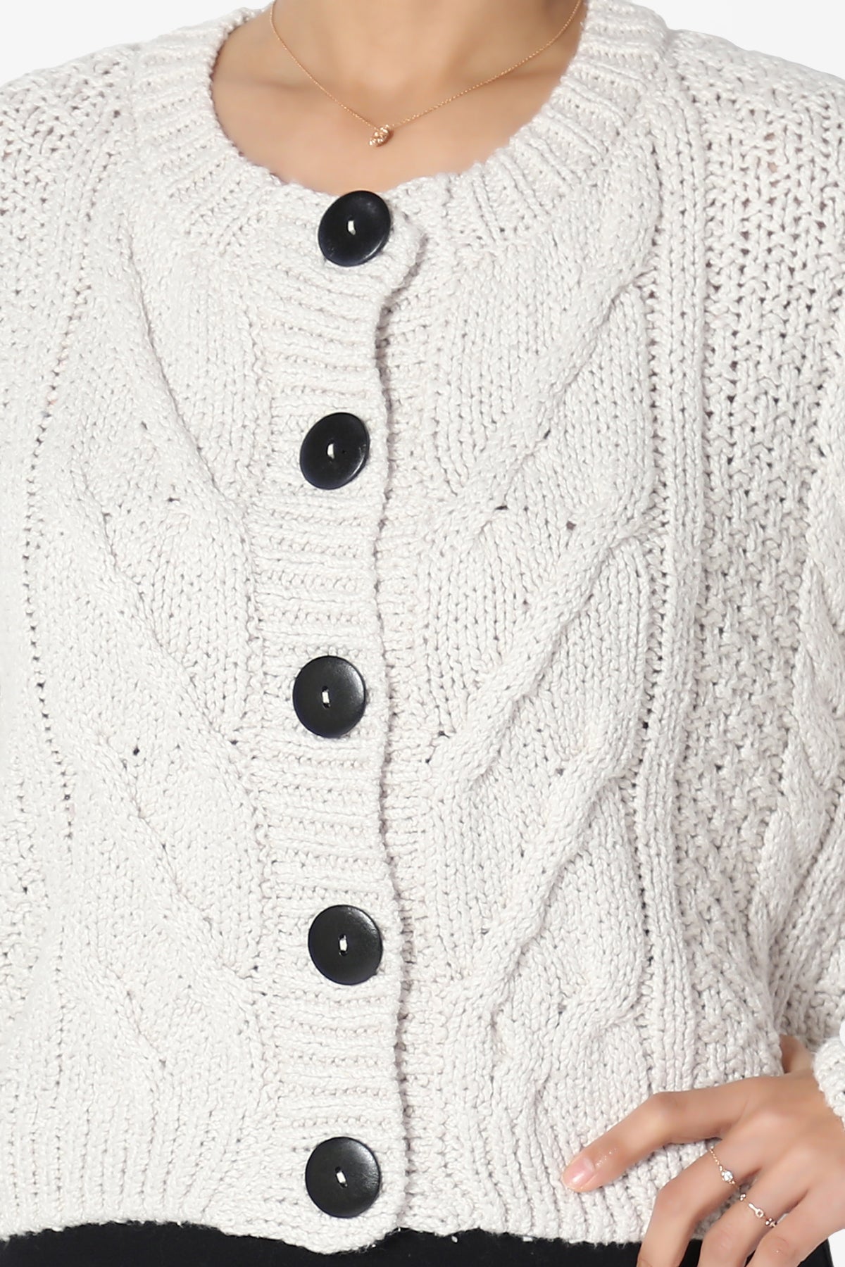 Spain Cropped Cable Knit Sweater Cardigan