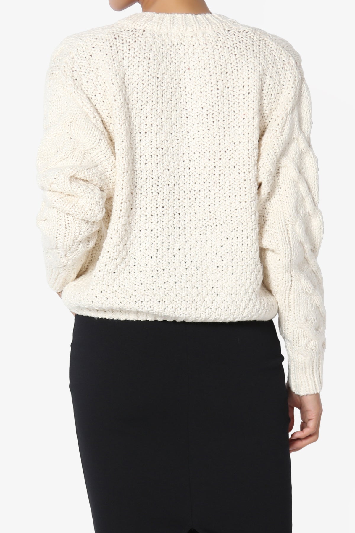 Spain Cropped Cable Knit Sweater Cardigan