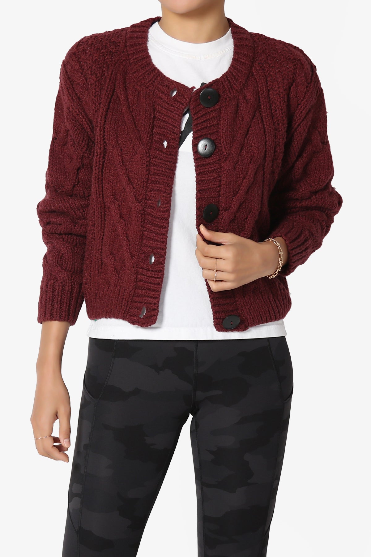 Spain Cropped Cable Knit Sweater Cardigan