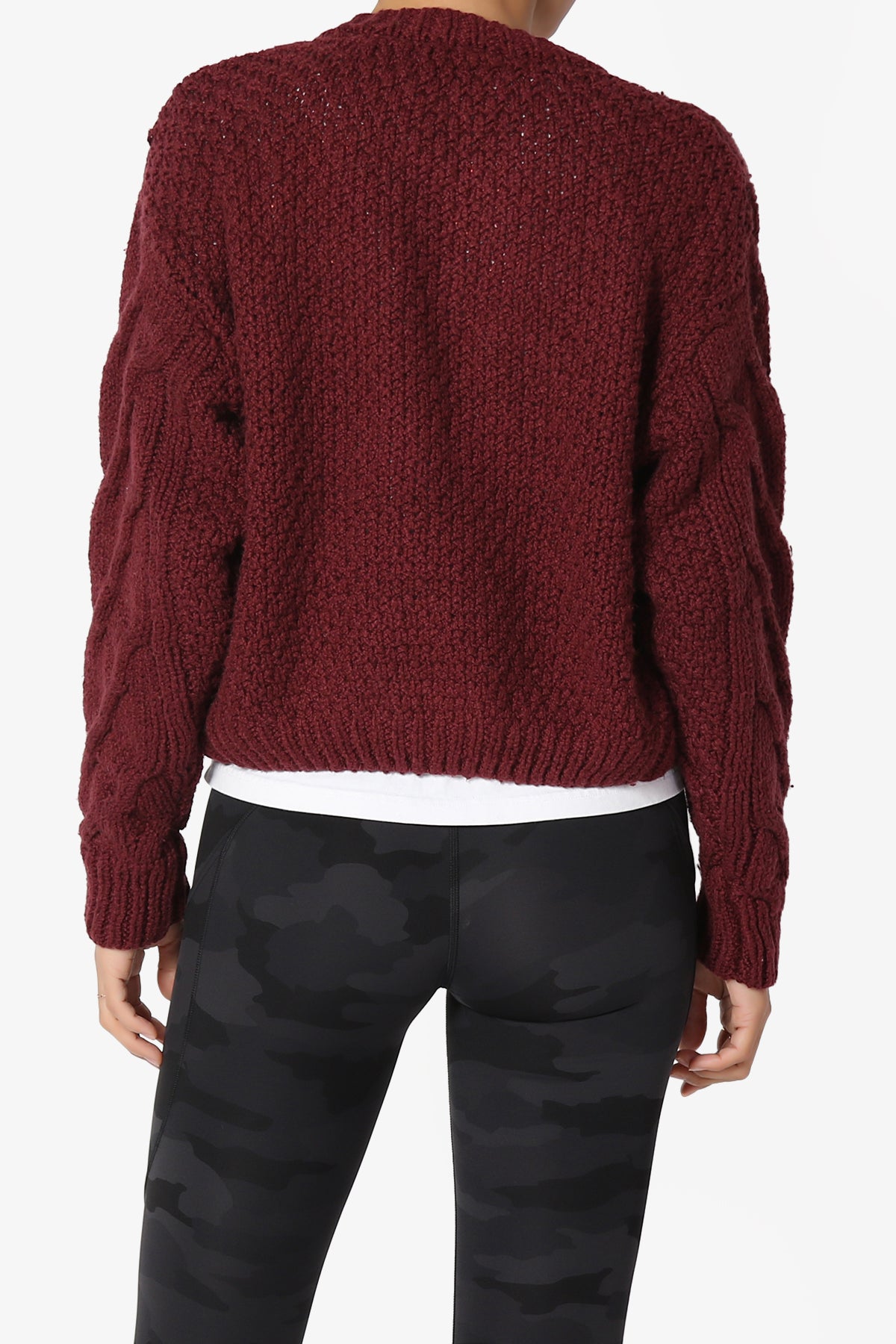 Spain Cropped Cable Knit Sweater Cardigan