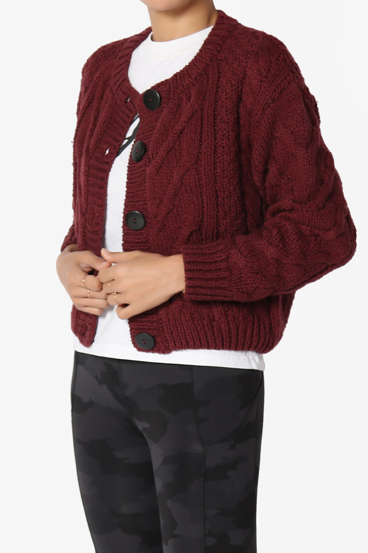 Spain Cropped Cable Knit Sweater Cardigan