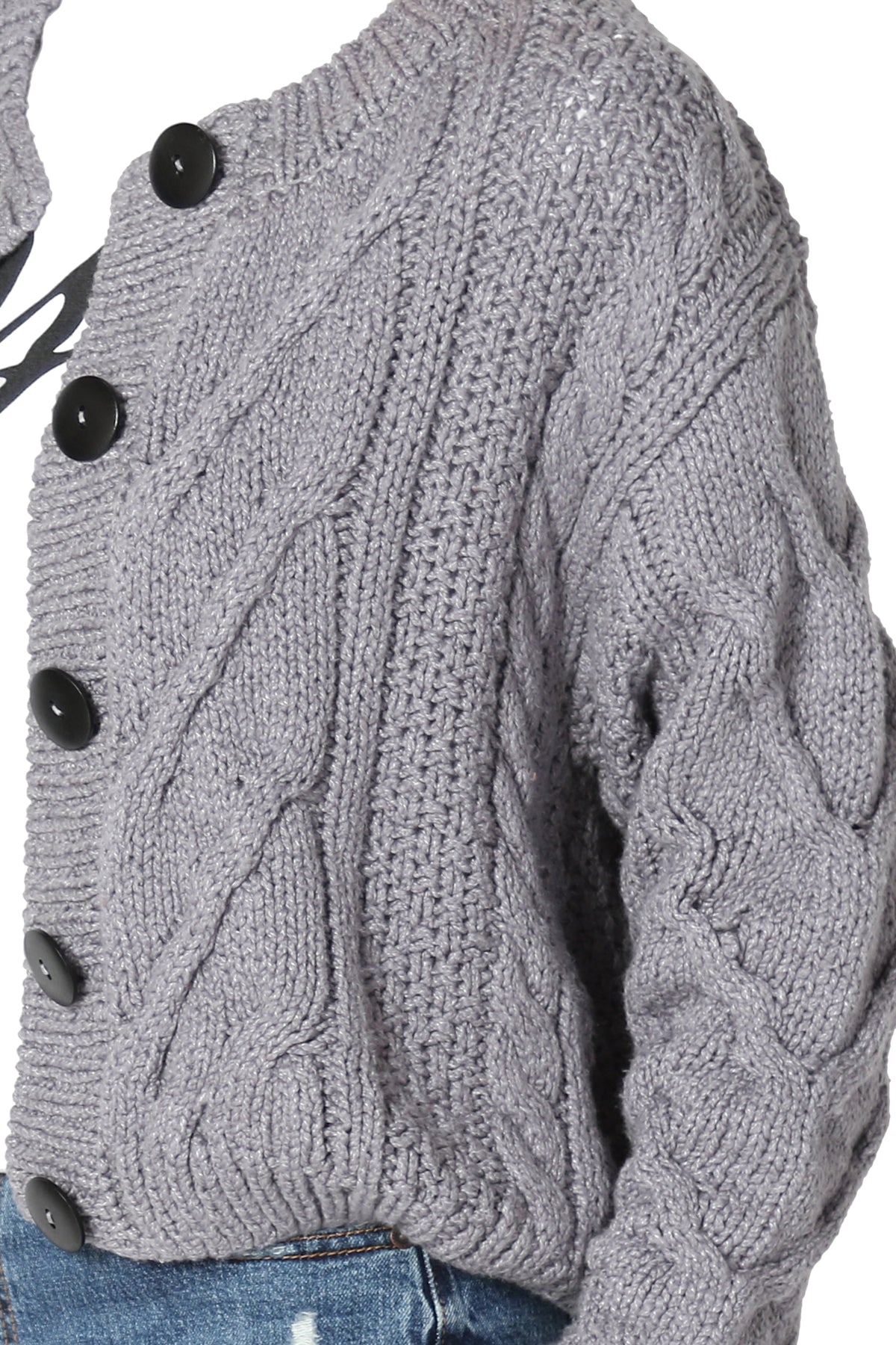 Spain Cropped Cable Knit Sweater Cardigan