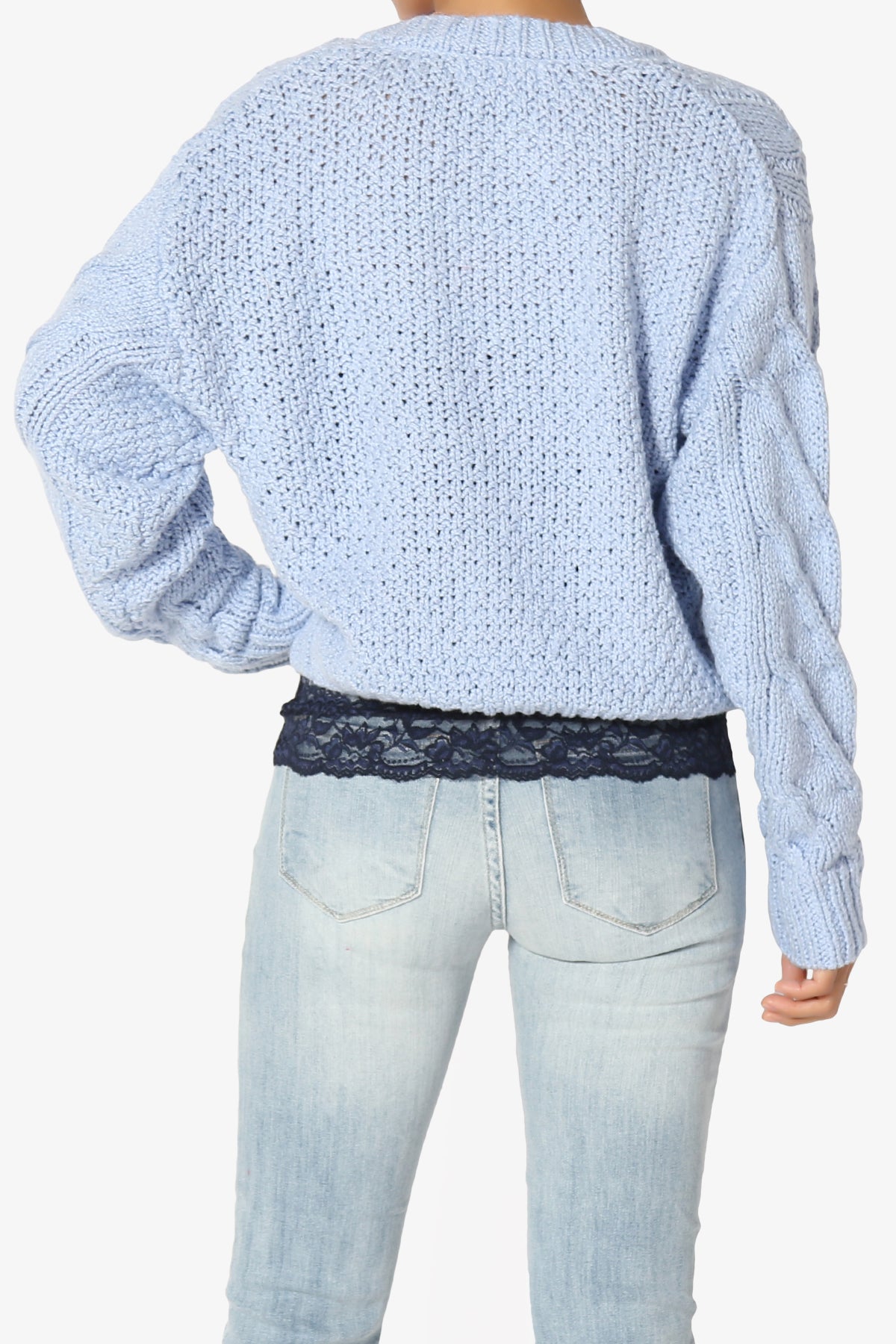 Spain Cropped Cable Knit Sweater Cardigan