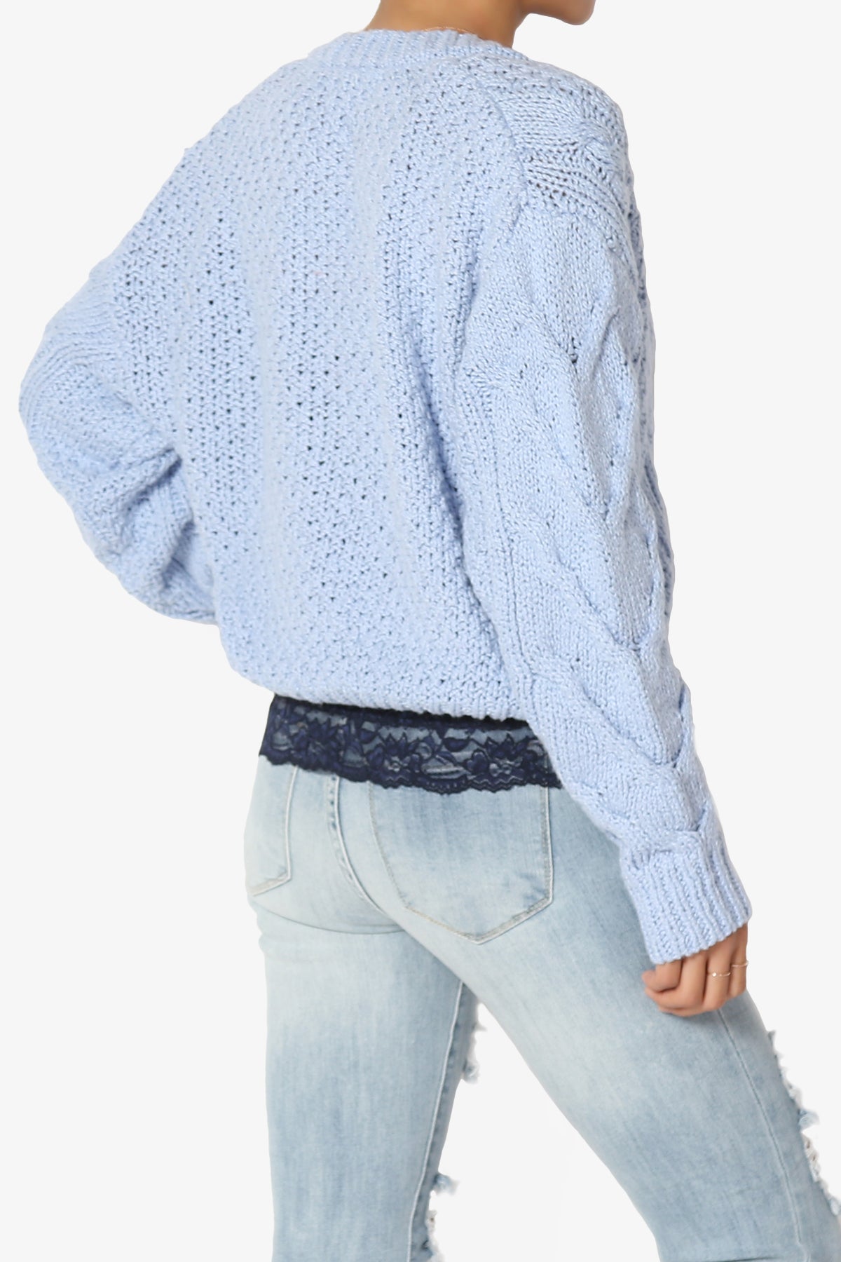 Spain Cropped Cable Knit Sweater Cardigan