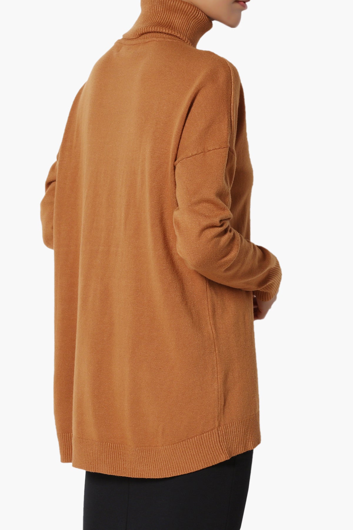 Henley Turtle Neck Knit Sweater ALMOND_4