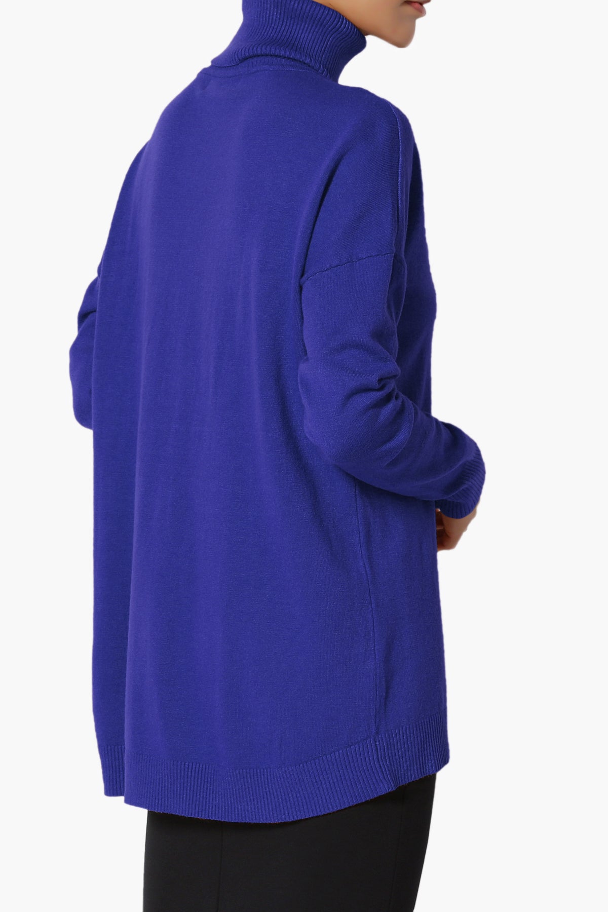 Henley Turtle Neck Knit Sweater BRIGHT BLUE_4