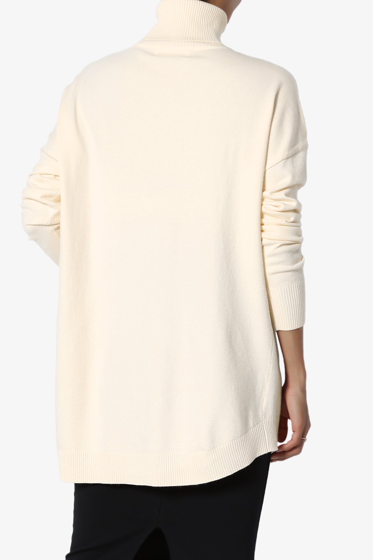 Henley Turtle Neck Knit Sweater CREAM_2