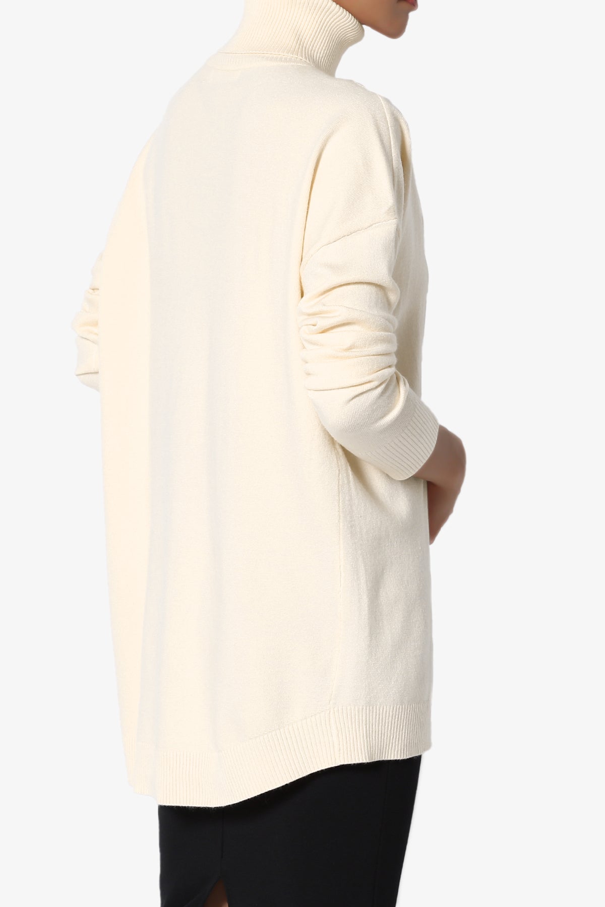 Henley Turtle Neck Knit Sweater CREAM_4