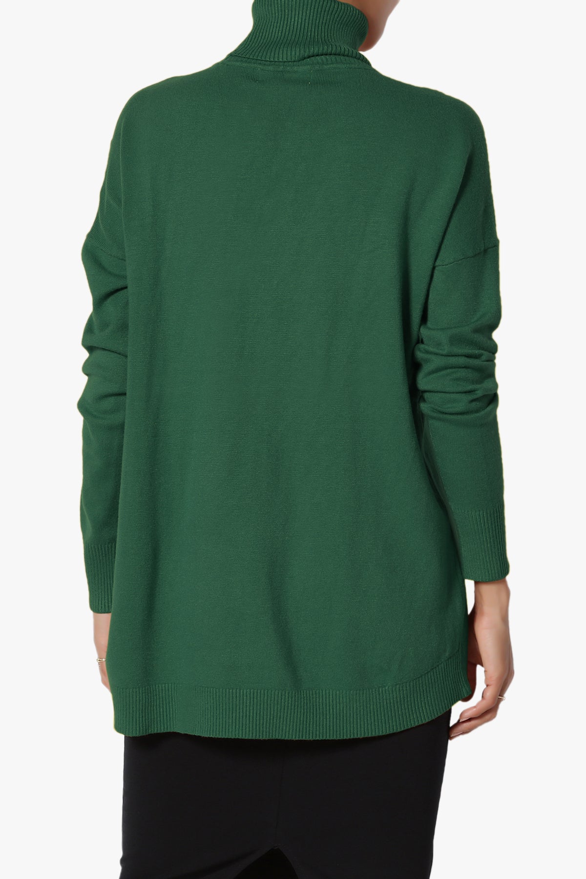 Henley Turtle Neck Knit Sweater DARK GREEN_2
