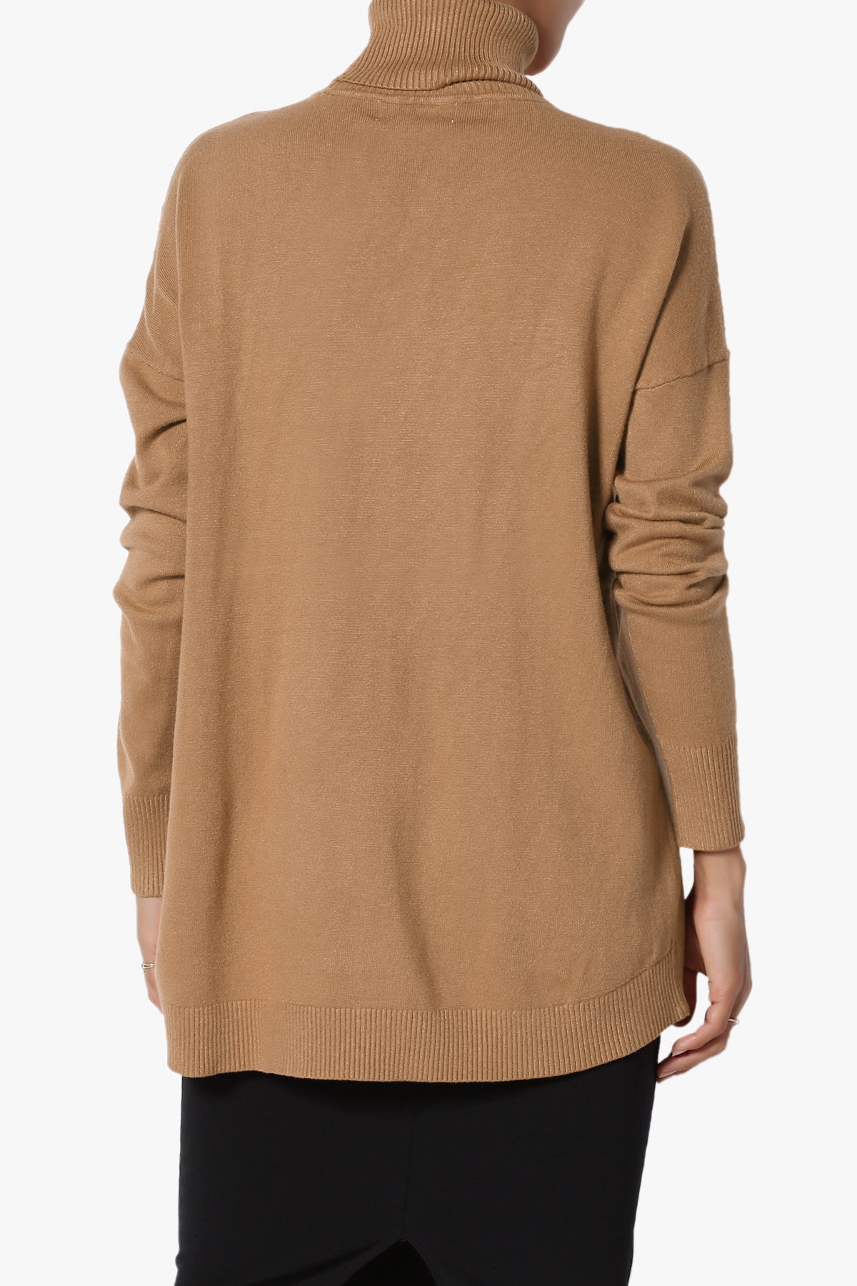 Henley Turtle Neck Knit Sweater DEEP CAMEL_2