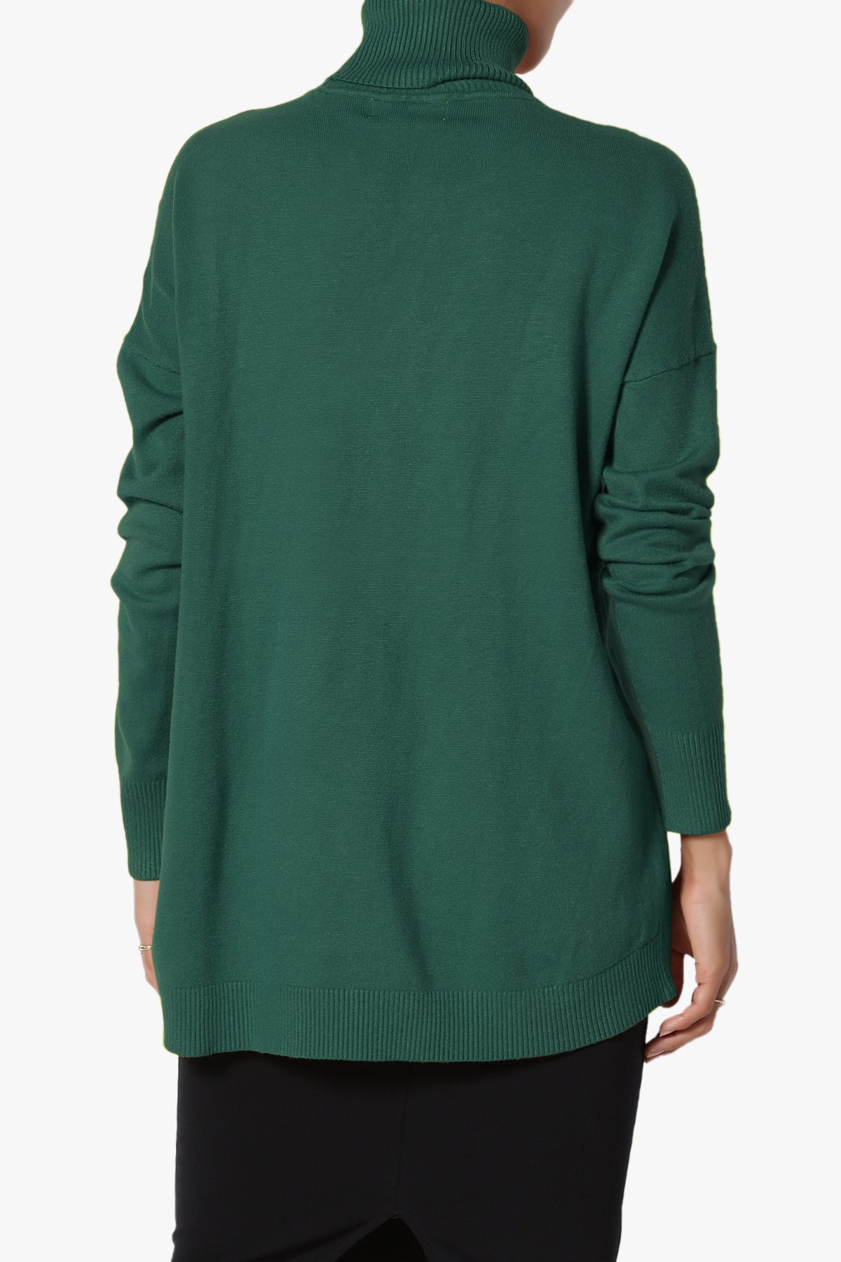 Henley Turtle Neck Knit Sweater DEEP GREEN_2