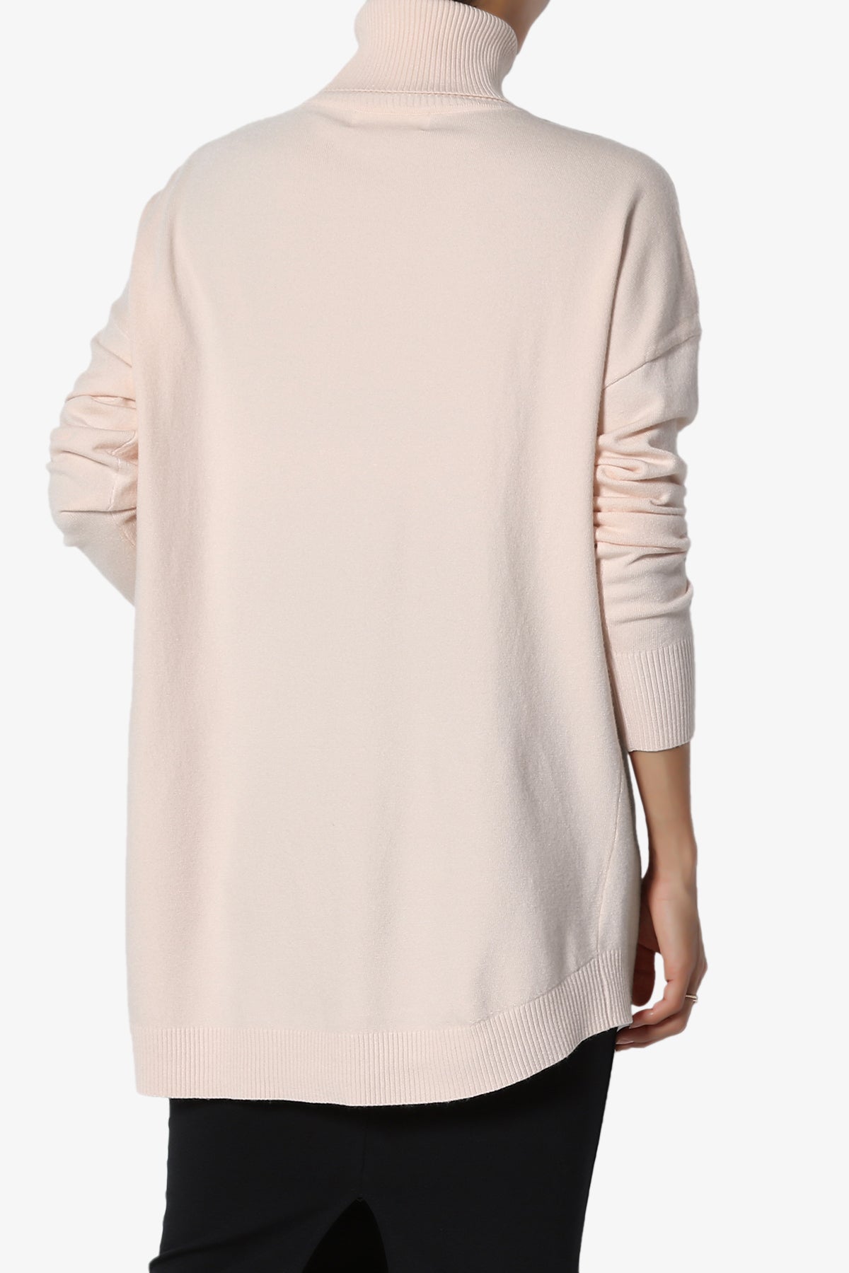 Henley Turtle Neck Knit Sweater DUSTY BLUSH_2