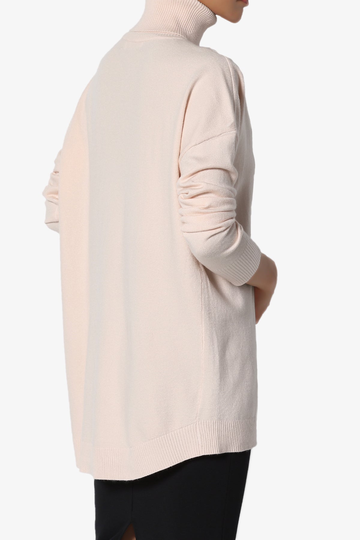 Henley Turtle Neck Knit Sweater DUSTY BLUSH_4