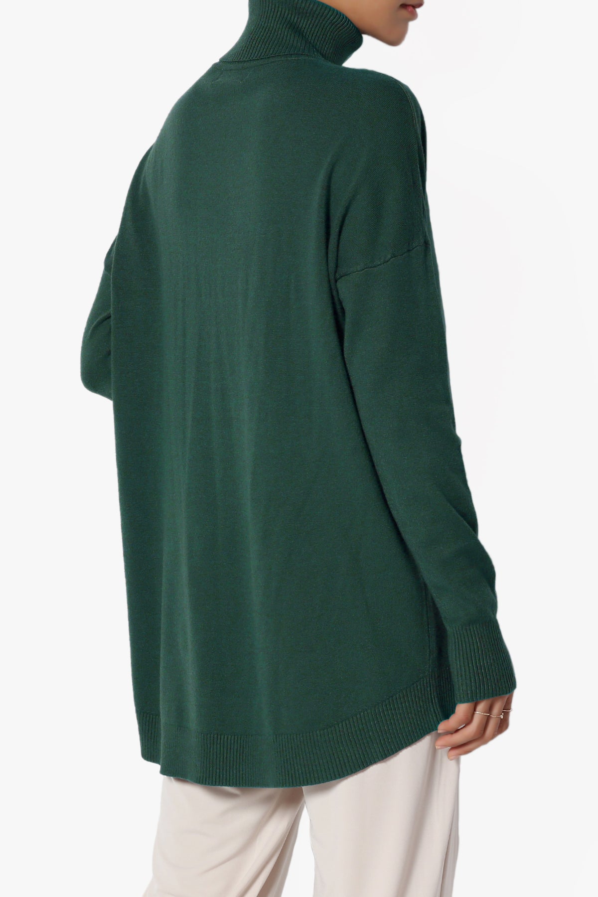 Henley Turtle Neck Knit Sweater HUNTER GREEN_4