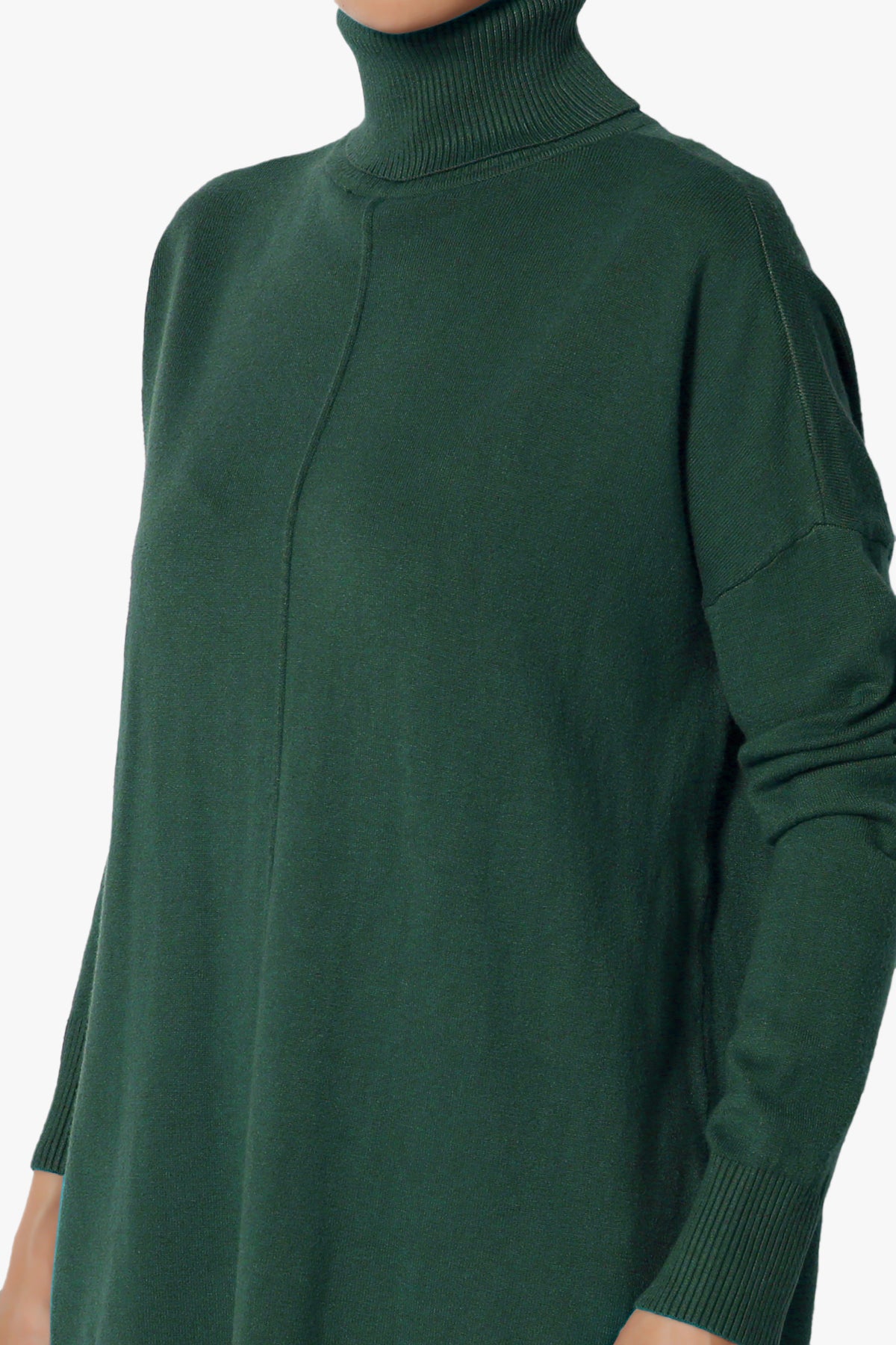 Henley Turtle Neck Knit Sweater HUNTER GREEN_5