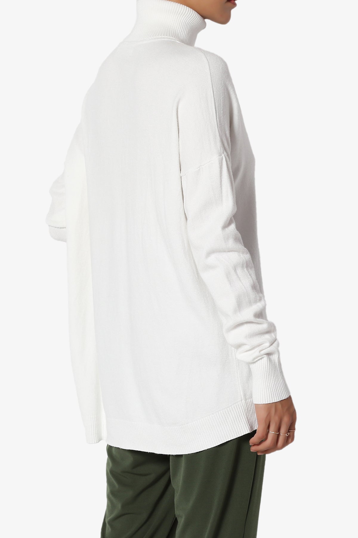 Henley Turtle Neck Knit Sweater IVORY_4