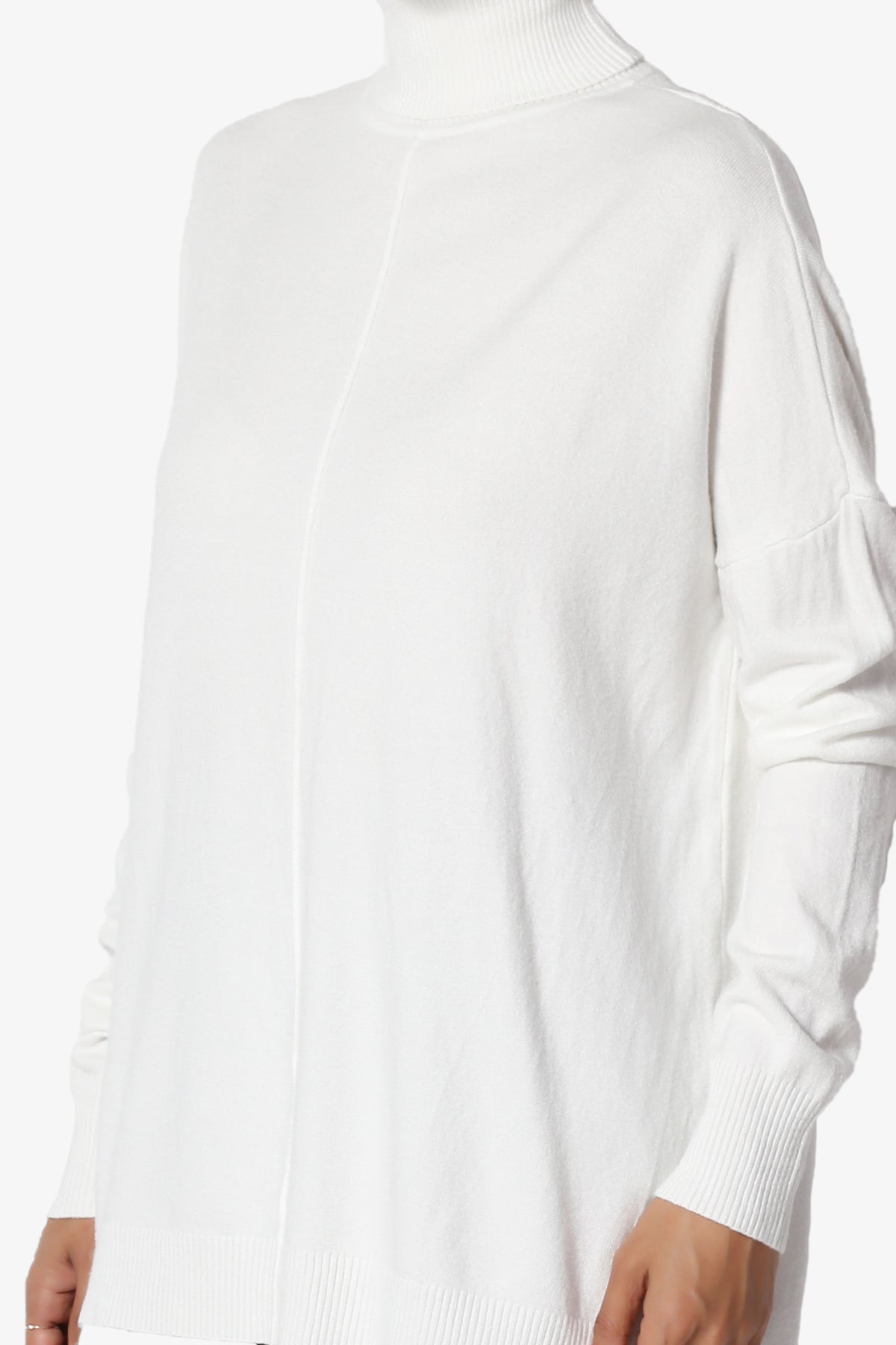 Henley Turtle Neck Knit Sweater IVORY_5