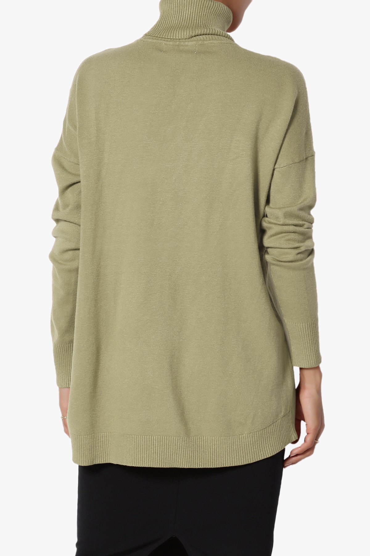Henley Turtle Neck Knit Sweater KHAKI GREEN_2