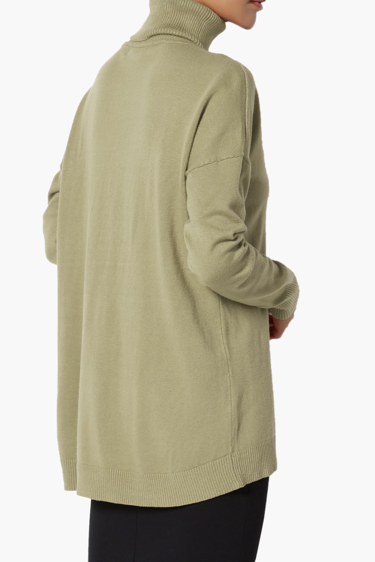 Henley Turtle Neck Knit Sweater KHAKI GREEN_4