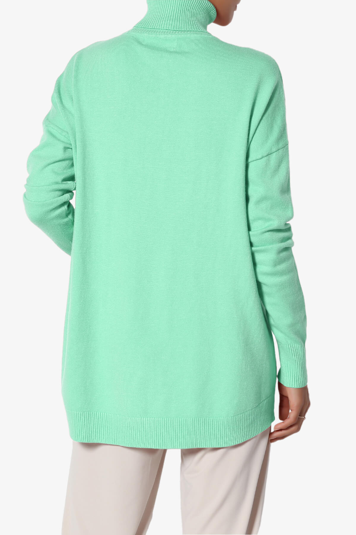 Henley Turtle Neck Knit Sweater MINT_2