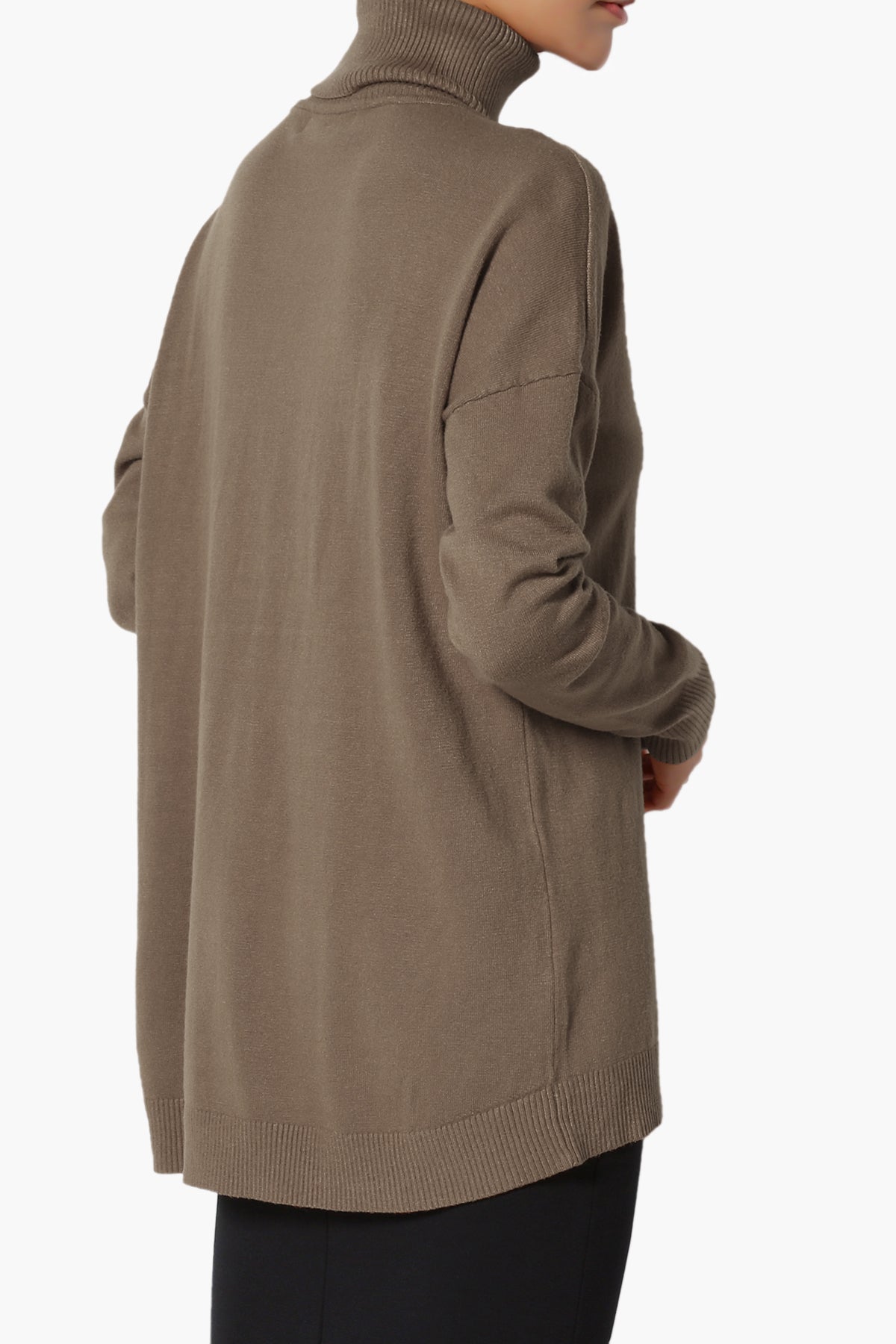 Henley Turtle Neck Knit Sweater MOCHA_4