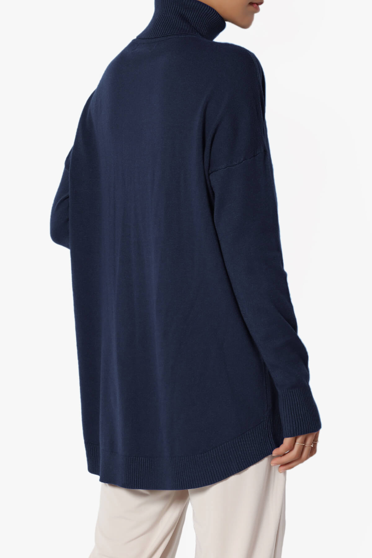 Henley Turtle Neck Knit Sweater NAVY_4