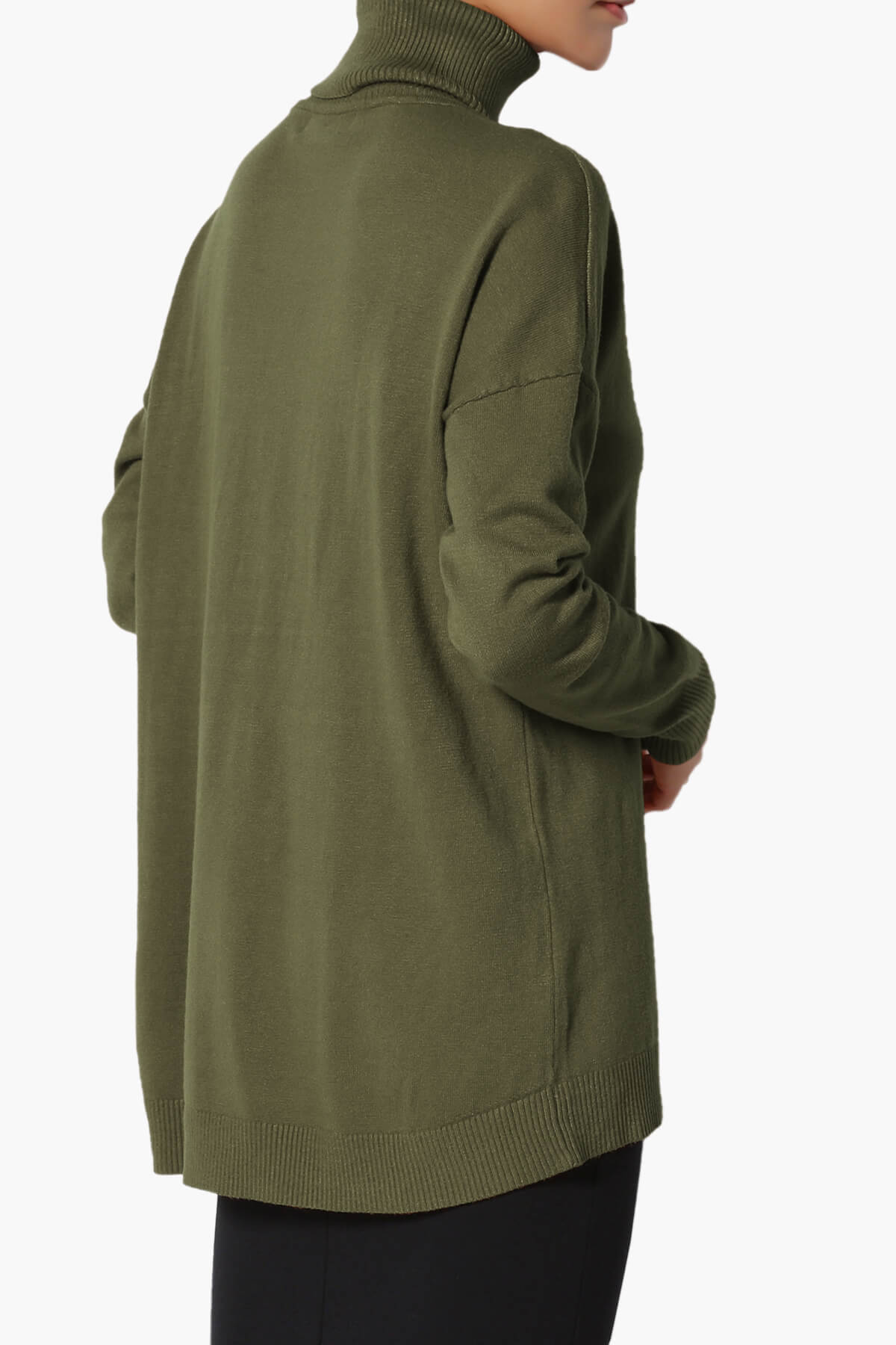 Henley Turtle Neck Knit Sweater OLIVE_4