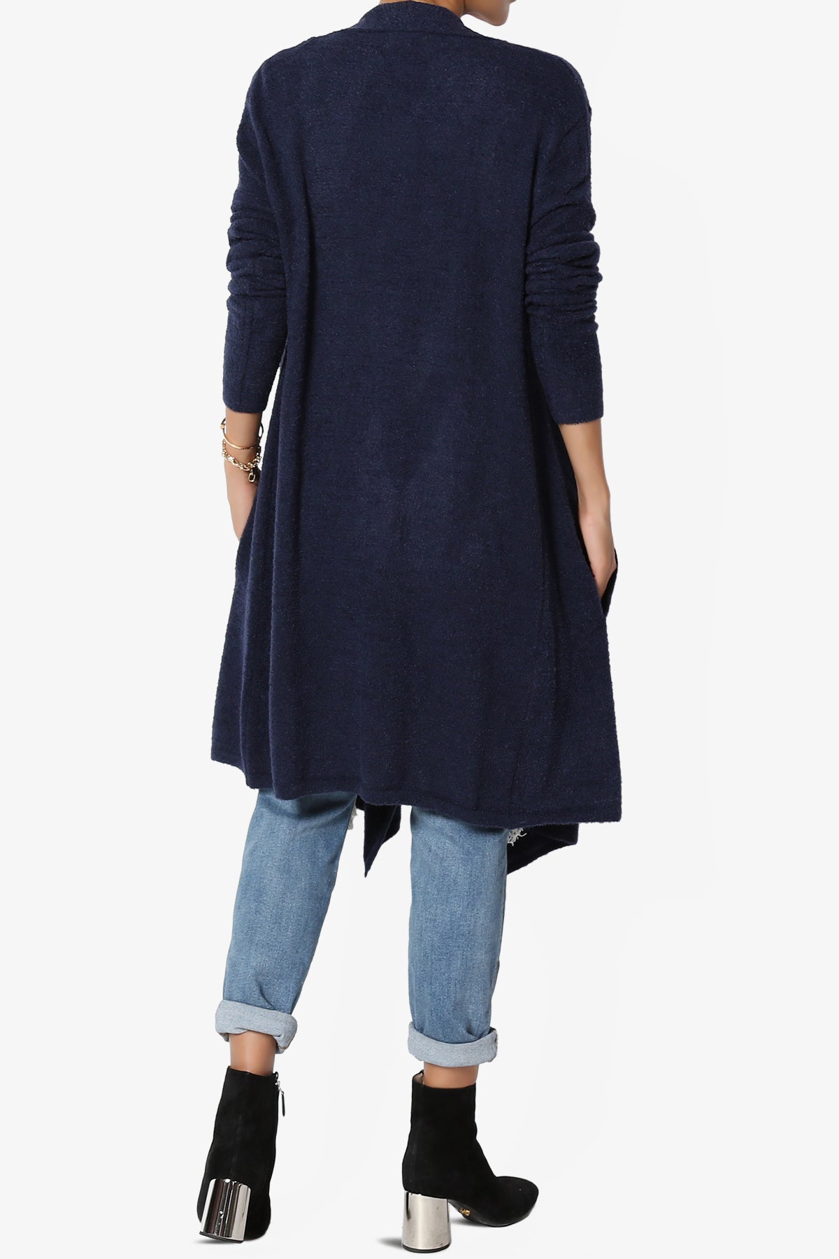 Tish Waterfall Longline Knit Cardigan NAVY_2