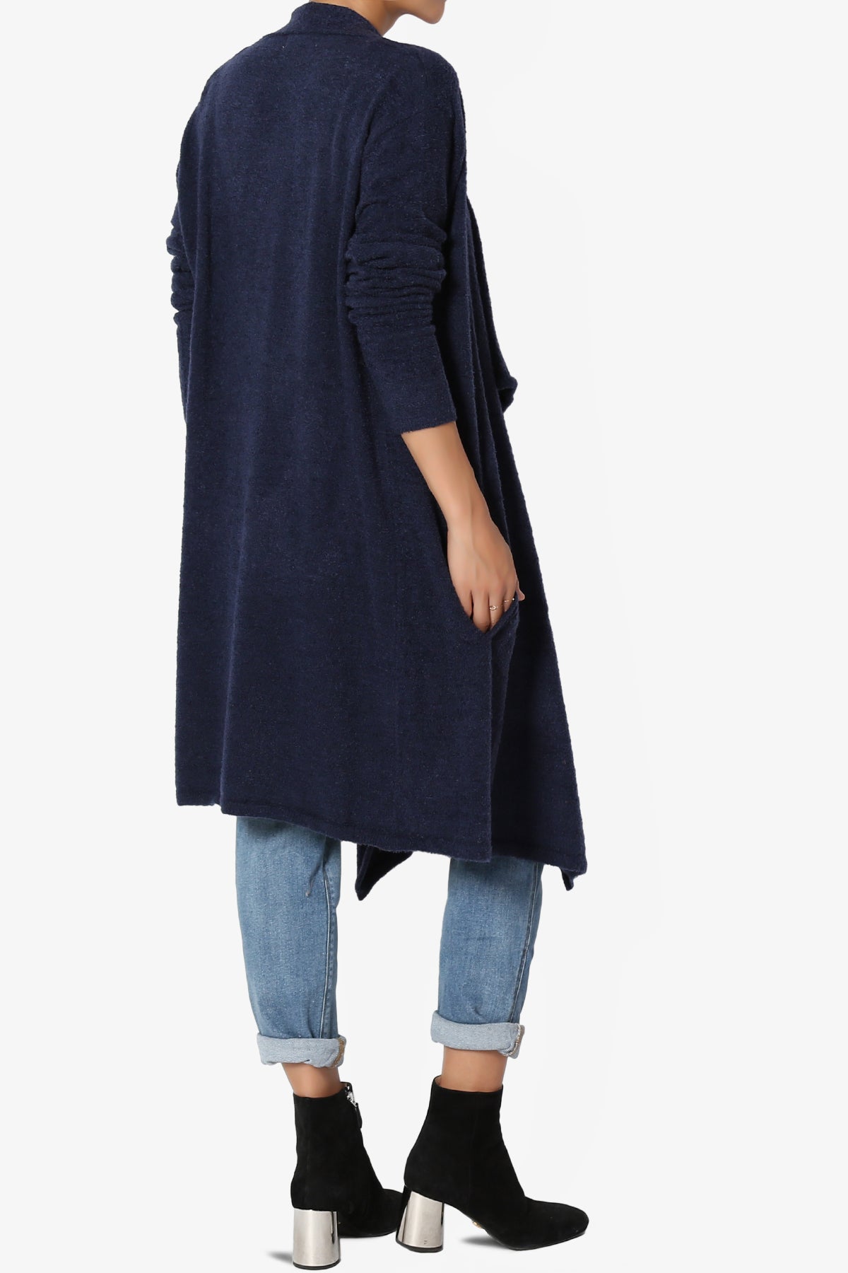 Tish Waterfall Longline Knit Cardigan NAVY_4